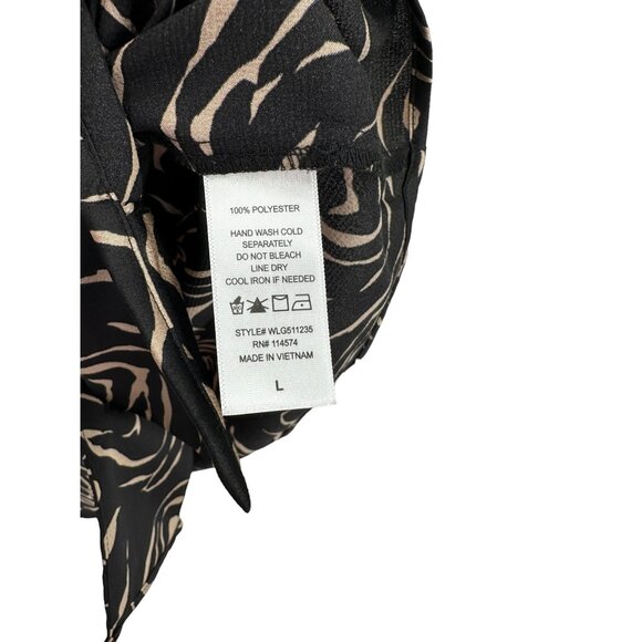 Pleione Top Blouse Shirt Button up Womens Size L‎ Tiger Stripe Work Career - Picture 9 of 10